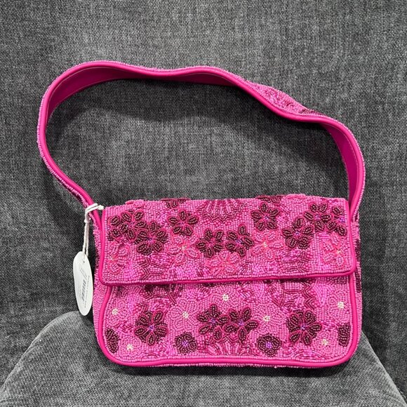 STAUD Handbags - Staud Tommy Beaded Shoulder Bag Blossom Garden Party